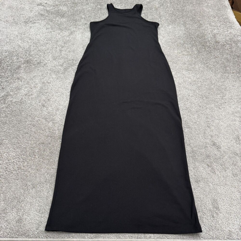 Wild Fable ButterBliss High Neck Side Slit Maxi Bodycon Dress Women Large Black